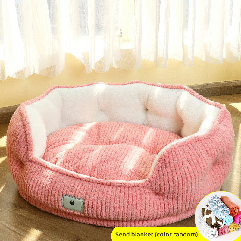 Four Seasons Dog House Bed - Warm Sofa-Style Pet Nest for Small Dogs