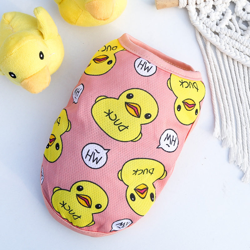 Large Yellow Duck Vest for Dogs & Cats - Spring Summer Mesh Pet Clothes