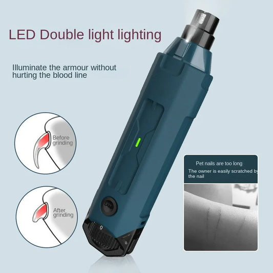 Electric Pet Nail Grinder - Rechargeable Nail Trimmer for Dogs & Cats