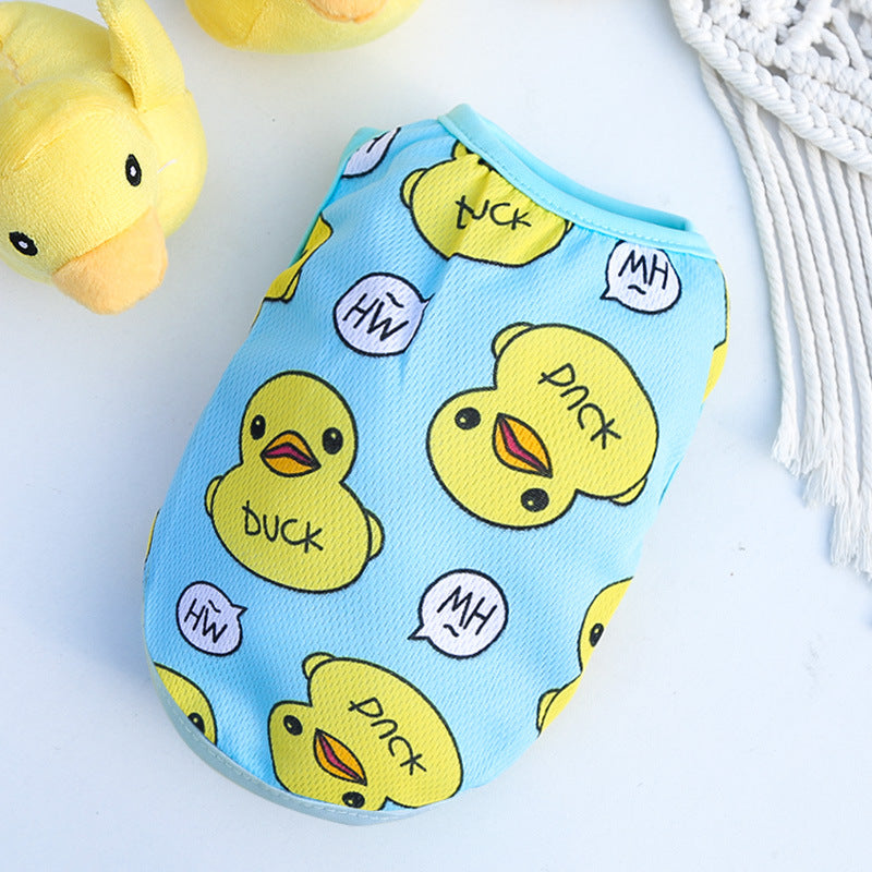 Large Yellow Duck Vest for Dogs & Cats - Spring Summer Mesh Pet Clothes