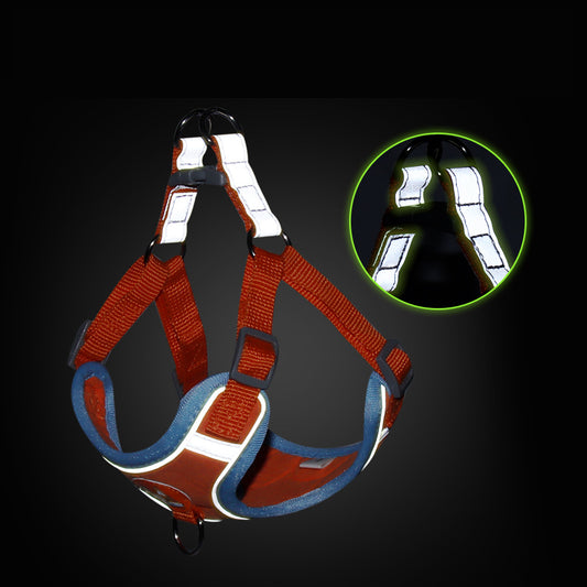 Reflective Vest-Style Chest Harness with Leash for Small Dogs