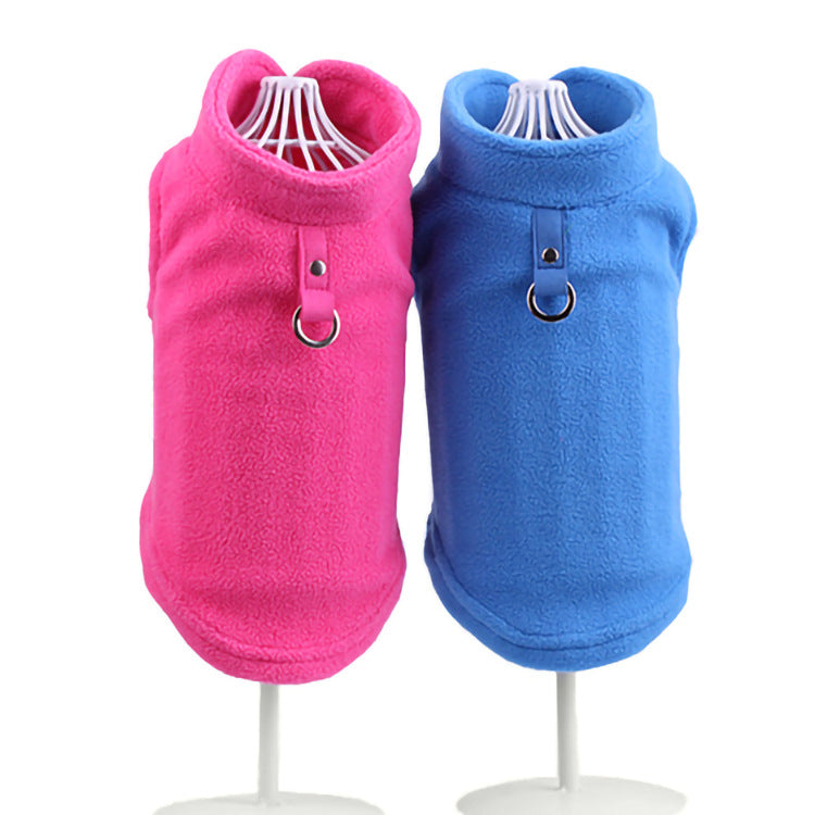 Thickened Fleece Dog Hoodie - Solid Color Winter Pet Clothing