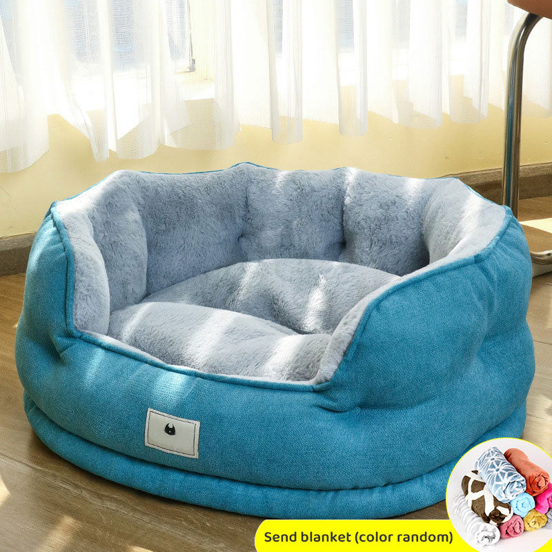 Four Seasons Dog House Bed - Warm Sofa-Style Pet Nest for Small Dogs