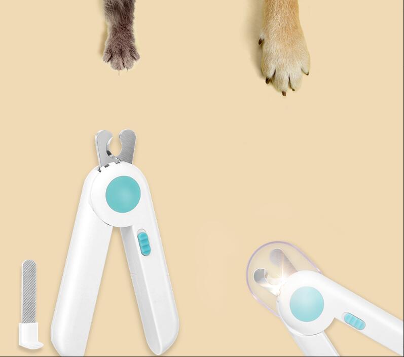LED Light Dog Cat Nail Clippers - Professional Pet Nail Trimmer with File