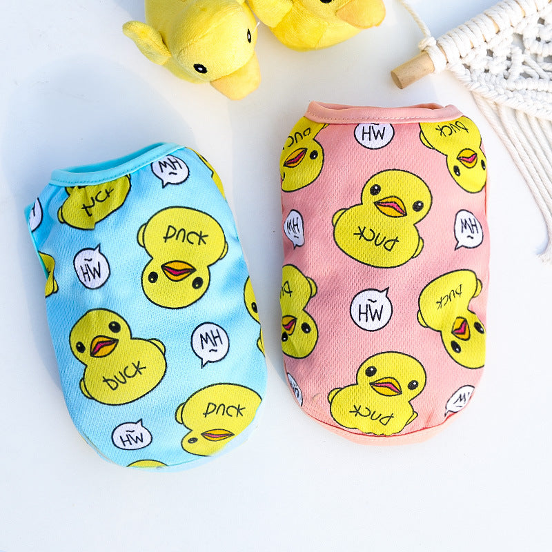Large Yellow Duck Vest for Dogs & Cats - Spring Summer Mesh Pet Clothes