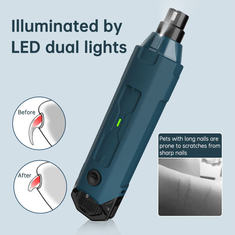 Electric Pet Nail Grinder - Rechargeable Nail Trimmer for Dogs & Cats