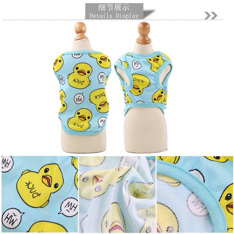 Large Yellow Duck Vest for Dogs & Cats - Spring Summer Mesh Pet Clothes