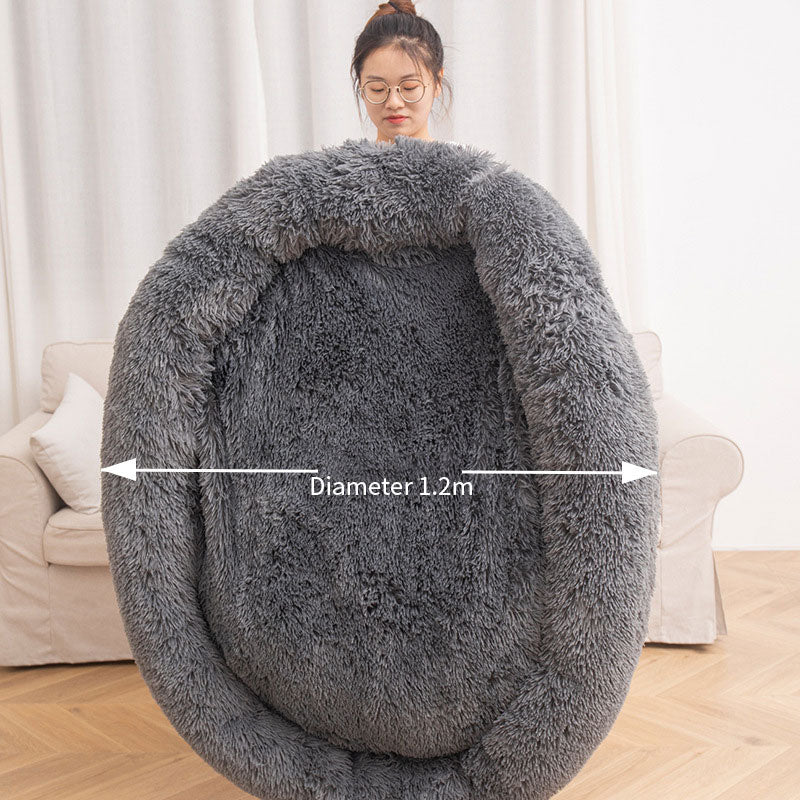 Plush Round House Dog Bed