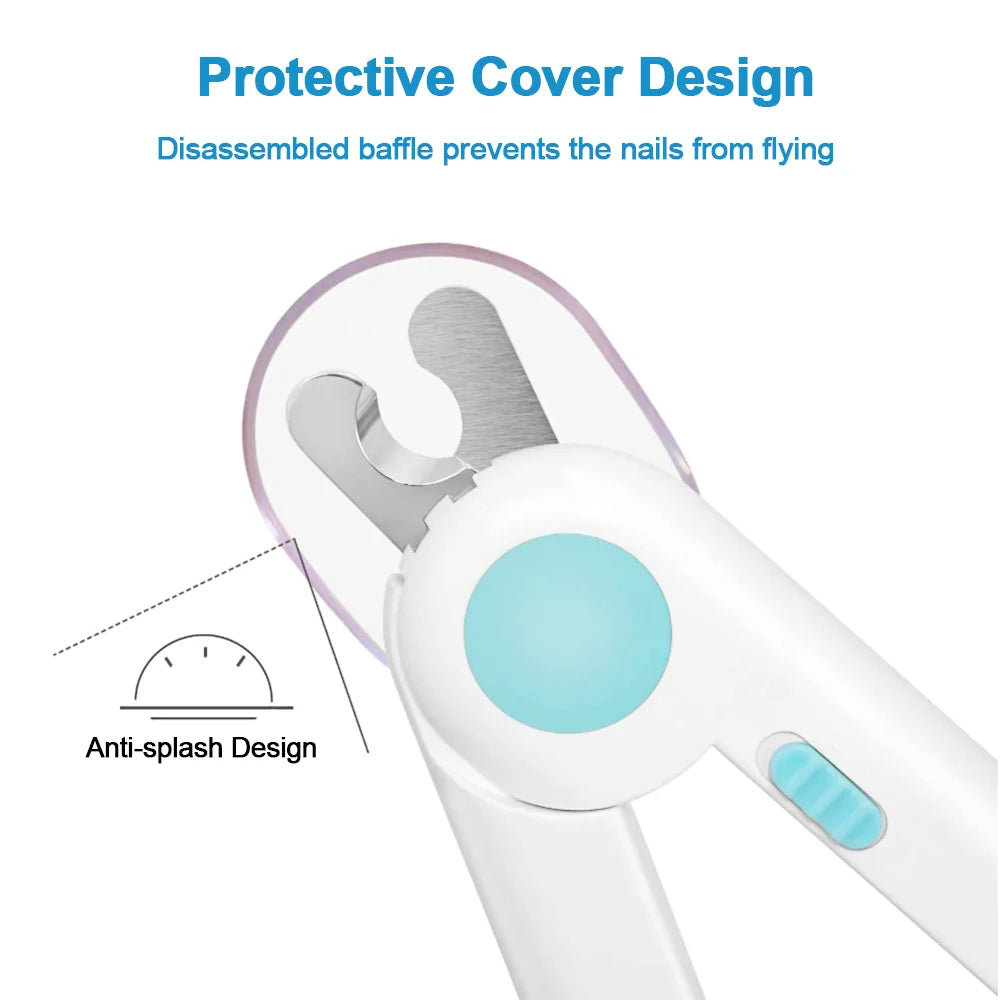 LED Light Dog Cat Nail Clippers - Professional Pet Nail Trimmer with File