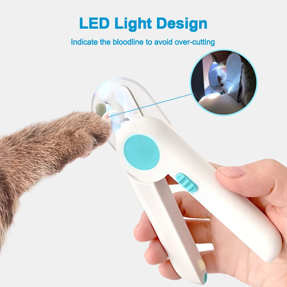 LED Light Dog Cat Nail Clippers - Professional Pet Nail Trimmer with File