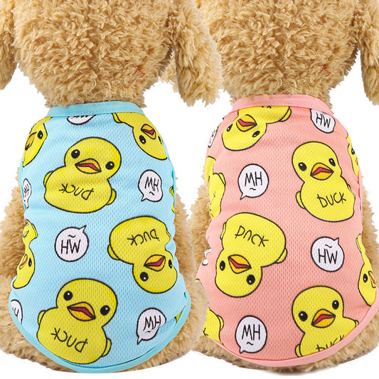 Large Yellow Duck Vest for Dogs & Cats - Spring Summer Mesh Pet Clothes