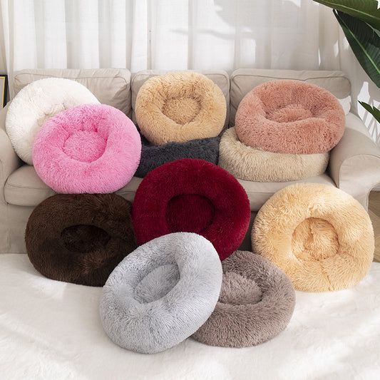 Plush Round House Dog Bed