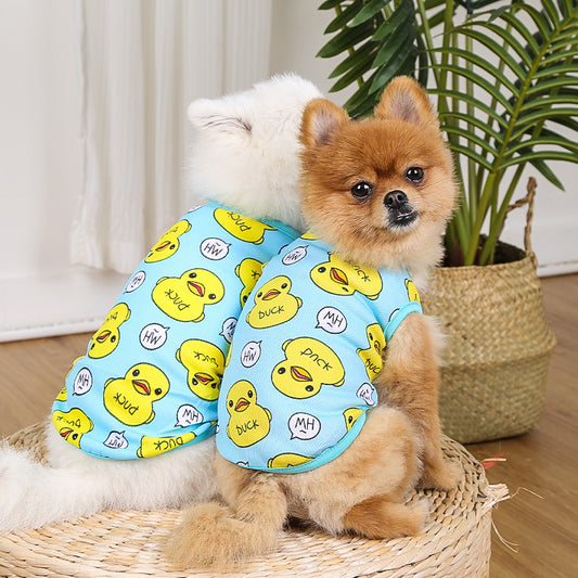 Large Yellow Duck Vest for Dogs & Cats - Spring Summer Mesh Pet Clothes