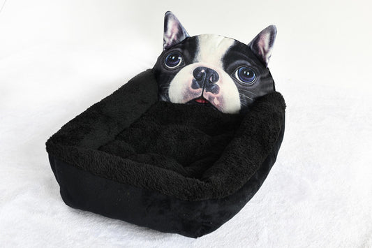 3D Cartoon Pet House - Warm Dog Cat Bed with Character Design