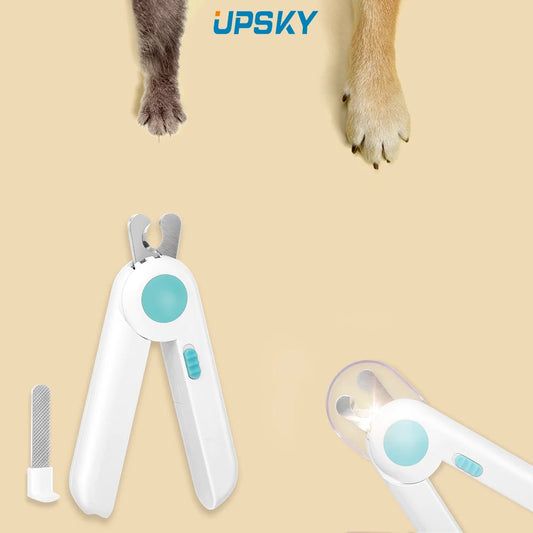 LED Light Dog Cat Nail Clippers - Professional Pet Nail Trimmer with File
